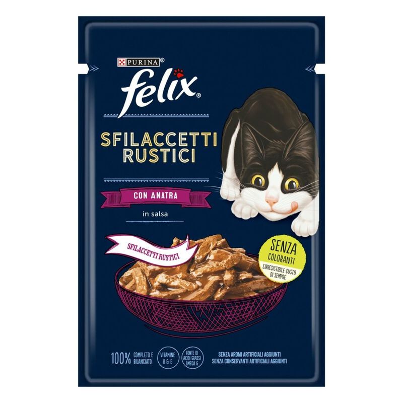 Purina Felix Sfilaccetti Rustici Cat Adult con Anatra 80 gr