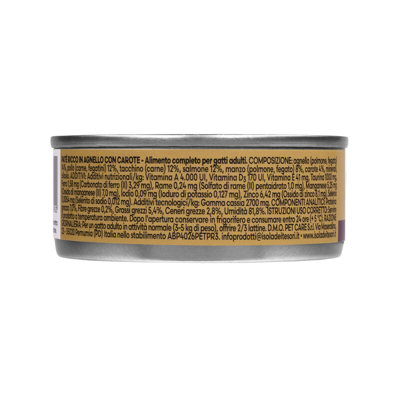 Naturalpet Premium Cat Adult Pat&eacute; ricco in Agnello con carote 85gr