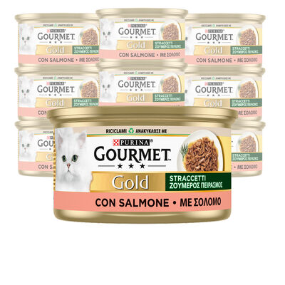 Gourmet Gold Cat Adult con Straccetti di Salmone 85 gr