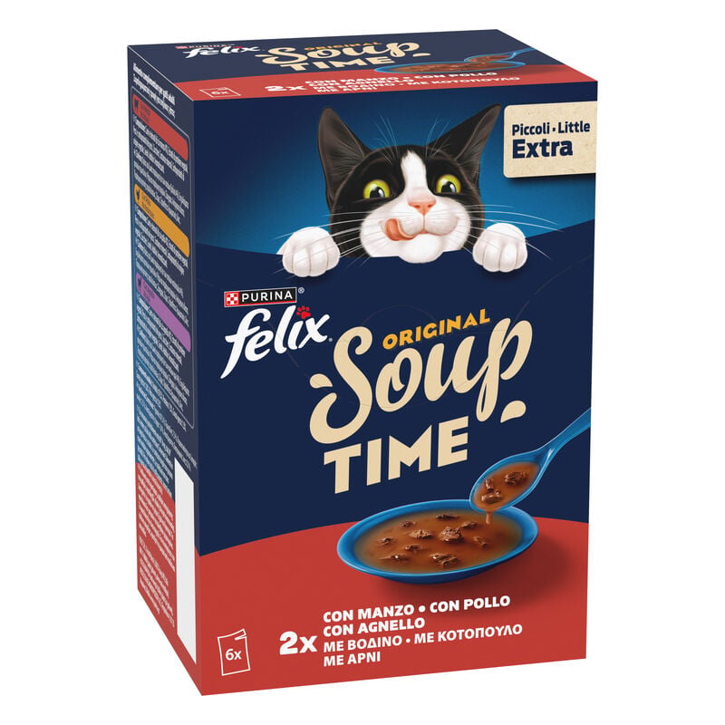 Felix Soup Cat Adult Filetti Manzo Pollo e Agnello 6 pz x 48 gr