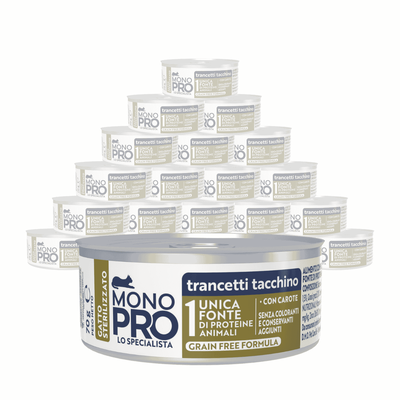Monopro Cat Steril Trancetti tacchino con carote 70gr