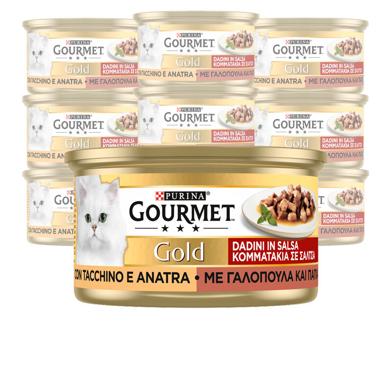 Gourmet Gold Cat Adult Dadini in Salsa con Tacchino e Anatra 85 gr