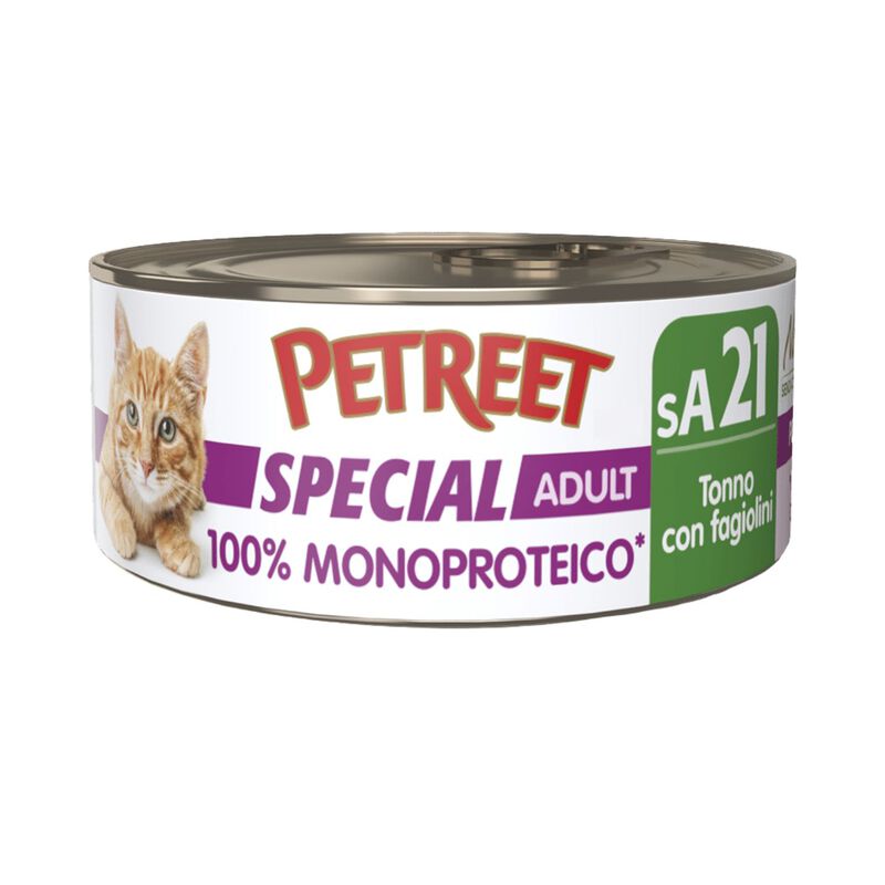 Petreet Cat 100% Monoproteico Tonno con fagiolini 60 gr