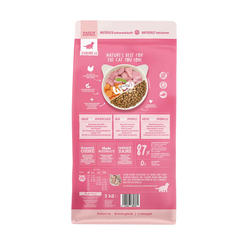 Wow Cat Kitten con Pollame e Carote 2 kg