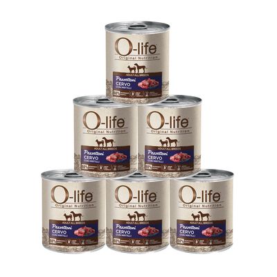 O-life Dog Adult All breeds Pezzettoni Cervo con mirtilli 400gr
