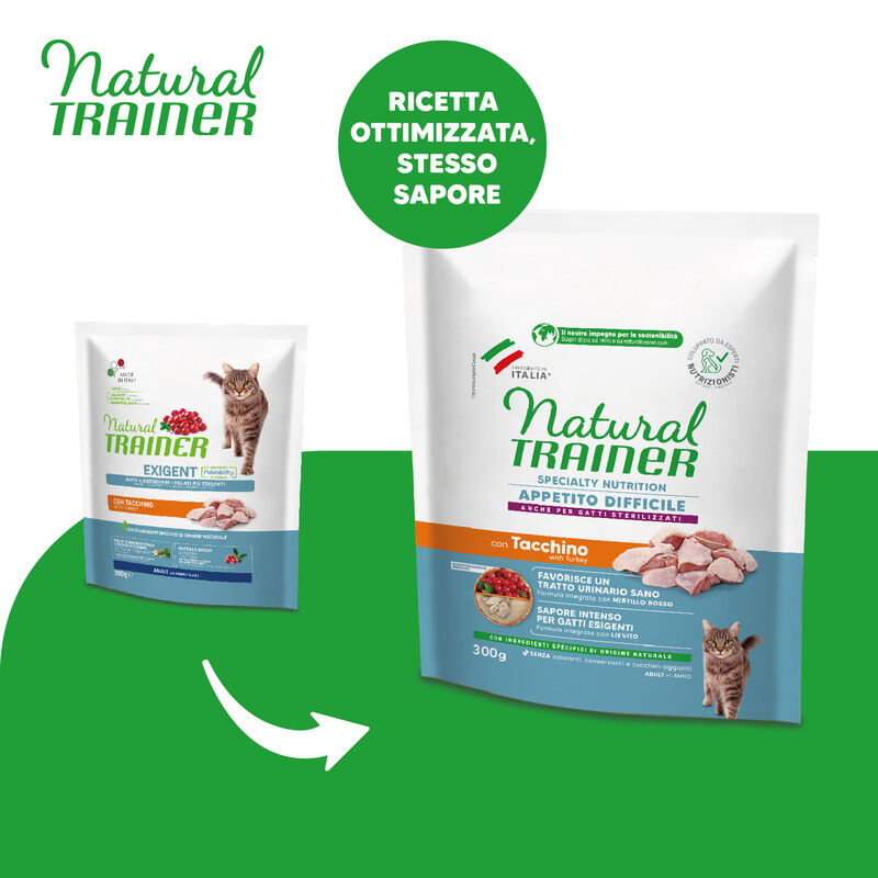 Natural Trainer Cat Exigent con Tacchino 300 gr