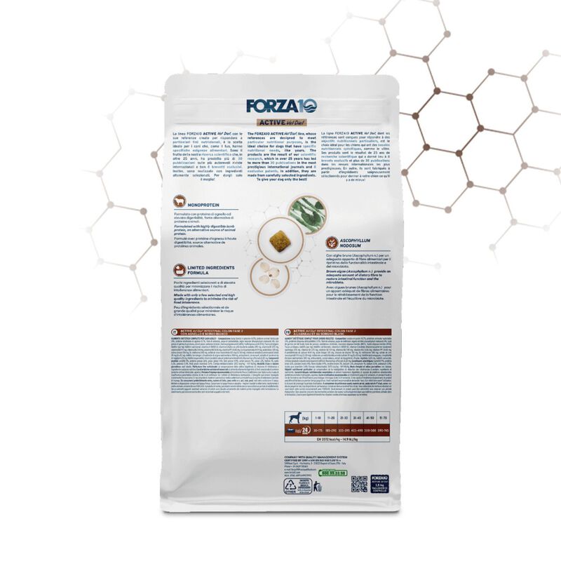 Forza10 Active Vet Diet Dog Adult Intestinal Colon Fase 2 Agnello 1,5 kg