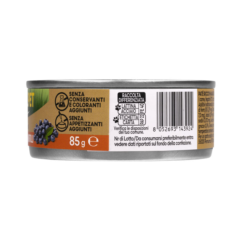 Naturalpet Premium Cat Adult Pat&eacute; ricco in Anatra con mirtilli 85gr