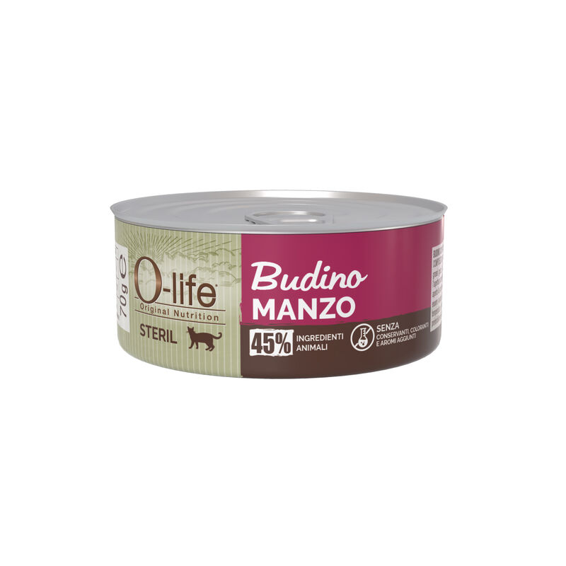 O-life Cat Steril Budino Manzo 70gr