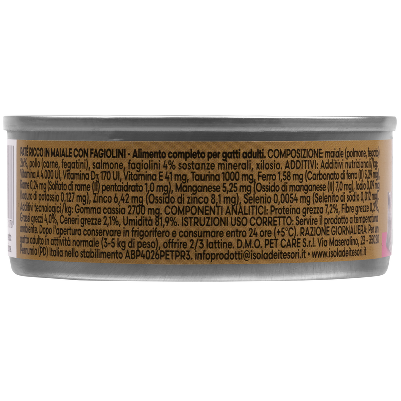 Naturalpet Premium Cat pat&eacute; al maiale con fagiolini 85gr