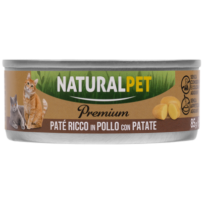 Naturalpet Premium Cat Adult pat&eacute; al pollo con patate 85gr