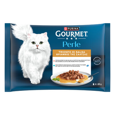 Gourmet Perle Cat Adult Trionfo di Salsa Tonno e Salmone 4 x 85 gr