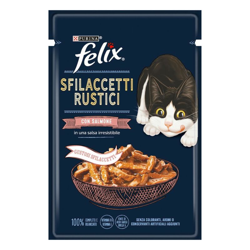 Purina Felix Sfilaccetti Rustici Cat Adult con Salmone 80 gr