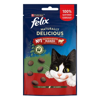 Felix Naturally Delicious Cat Snack con Manzo e Bacche di Goji 50 gr