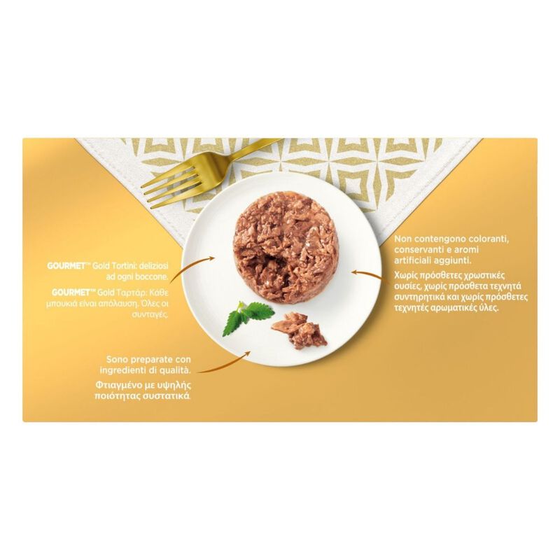 Gourmet Gold Cat Multipack con Tortini al Salmone e Tonno 4pz x 85 gr