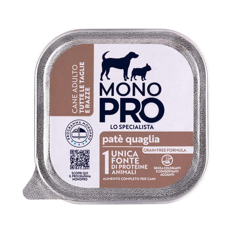Monopro Dog Adult All breeds Pat&eacute; Quaglia 150gr
