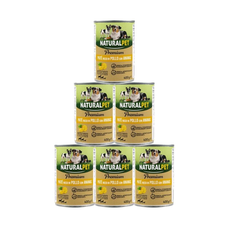 Naturalpet Premium Dog Adult Pat&eacute; ricco in Pollo con ananas 400 gr