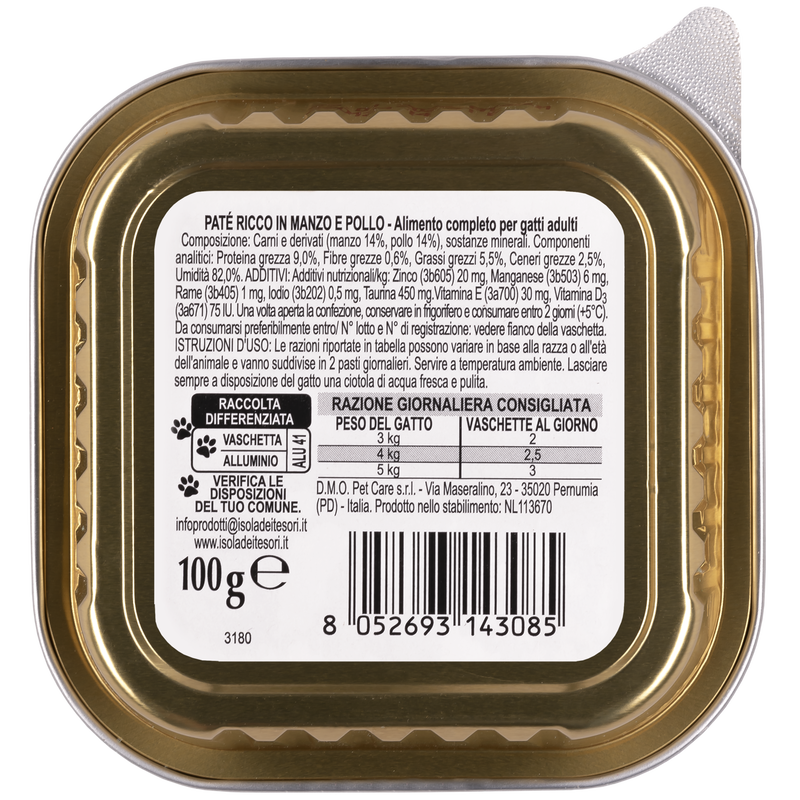 Nauralpet Cat Pat&eacute; ricco in Pollo e manzo 100 gr