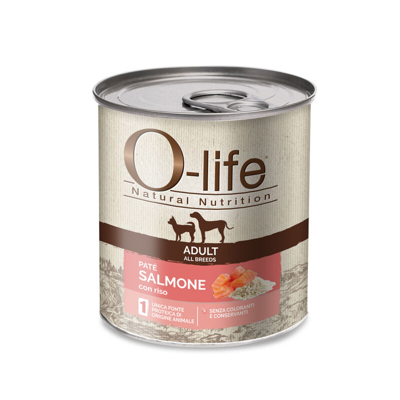 O-life Dog Adult All Breeds Pat&eacute; di Salmone con Riso 400 gr