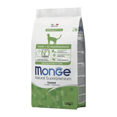 Monge Natural Superpremium Monoprotein per gatti adulti Coniglio 1,5 kg 