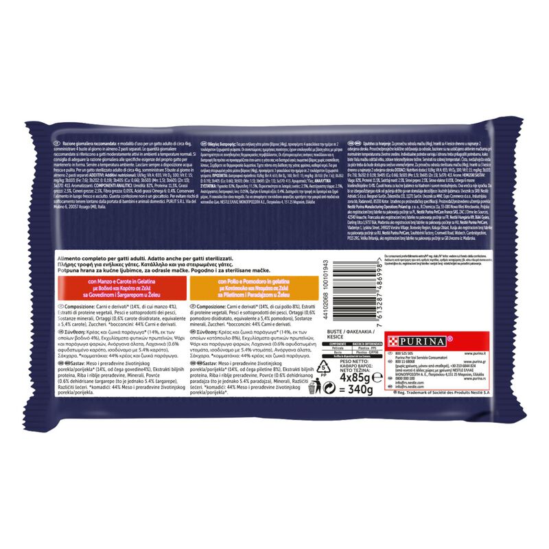 Felix Le Ghiottonerie con Manzo&Carote e Pollo&Pomodoro 4 pz x 85 gr