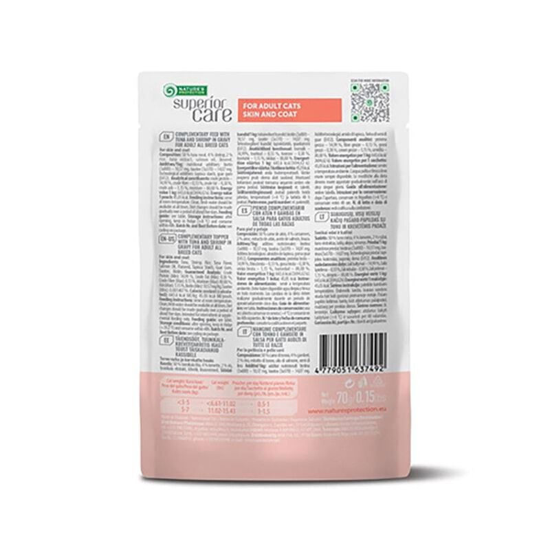Nature's Protection Cat Superior Care Cat Skin Tonno e Gamberetti 70 gr