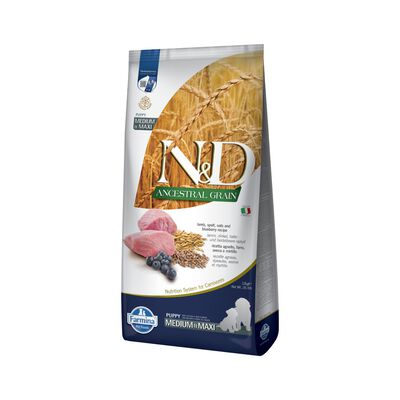 N&D Farmina Ancestral Grain Puppy Medium & Maxi Agnello e Mirtillo 12 kg