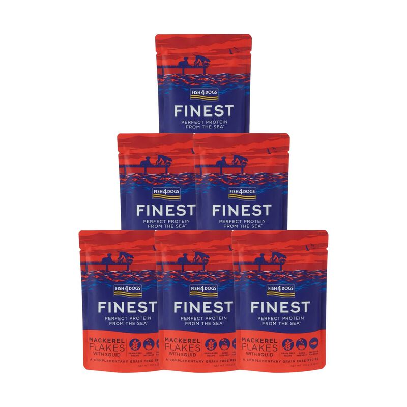 Fish4Dogs Finest Fiocchi di Sgombro con Calamari 100 gr