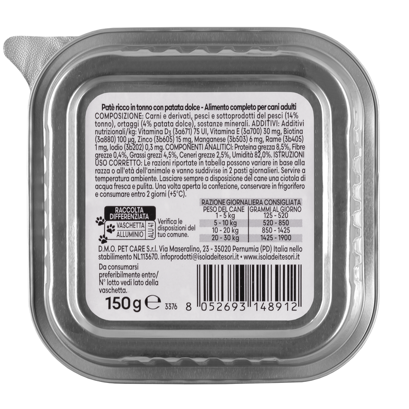 Naturalpet Premium Dog Adult pat&eacute; ricco in tonno con patata dolce 150gr