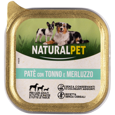 Naturalpet Dog Adult Pat&eacute; con Tonno e merluzzo 150gr