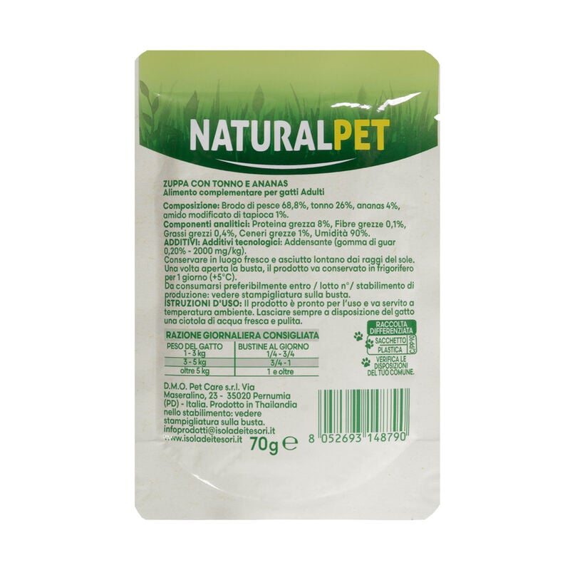 Naturalpet Cat Adult Zuppa con Tonno e Ananas 70 g