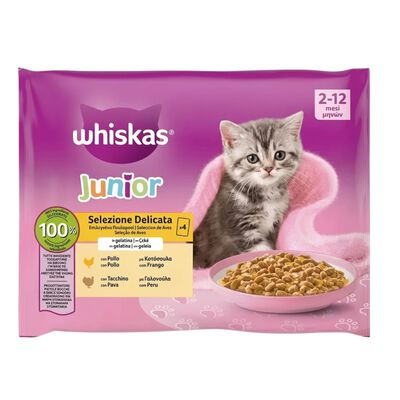 Whiskas Cat Junior Selezione Delicata in Gelatina 4 pz x 85 gr