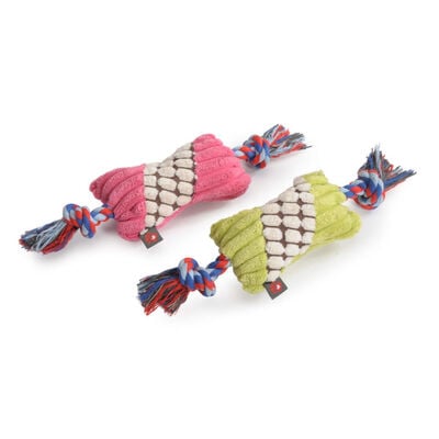 Camon Gioco per cani Ossi e corda con squeaker 20 cm
