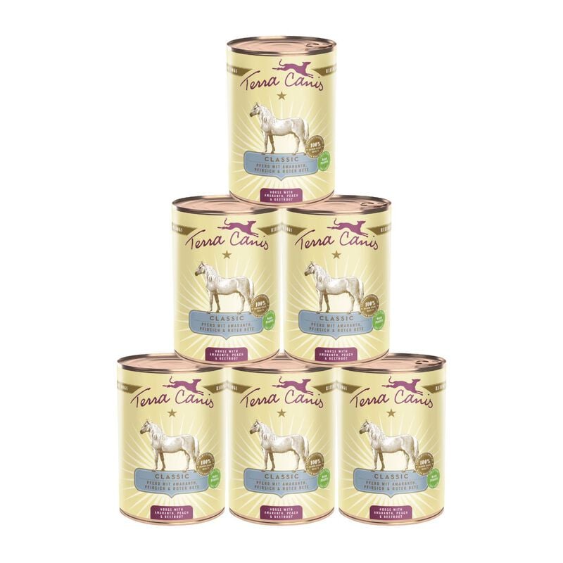 Terra Canis Dog Classic Cavallo con Amaranto, Pesca e Barbabietola 400 gr