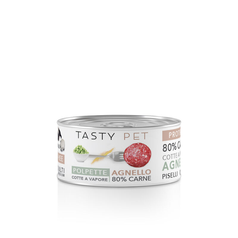 Tasty Pet Dog Adult Polpette al sugo Agnello con piselli e zucca 150gr