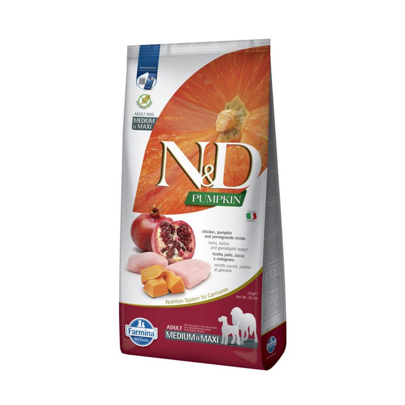 N&D Farmina Pumpkin Dog Adult Medium & Maxi Pollo e Melograno 12 kg