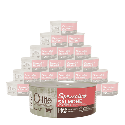 O-life Spezzatino Salmone con zucca per Gatti Adulti 70gr