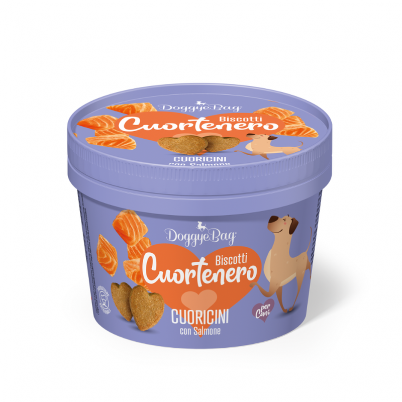 Doggyebag Cuortenero Cuoricini con Salmone 150gr
