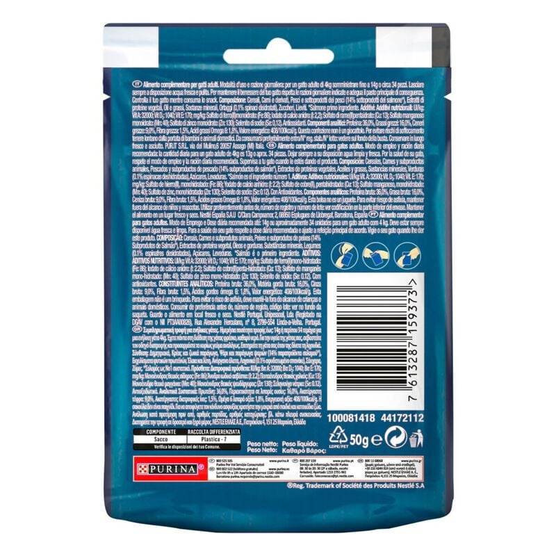 Felix Naturally Delicious Cat Snack con Salmone e Spinaci 50 gr