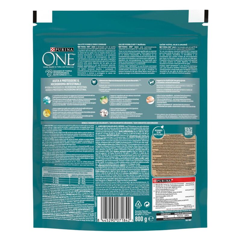Purina One Bifensis Cat Adult Pollo e Cereali Integrali 800 gr
