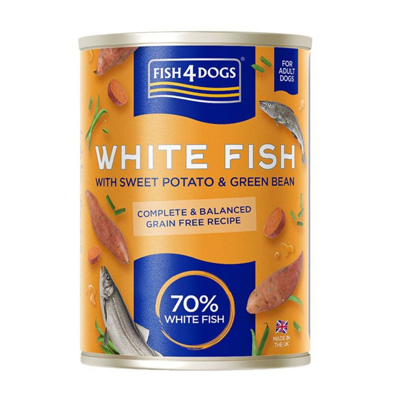 Fish4Dogs Finest Pesce bianco, patate dolci e piselli 395 gr