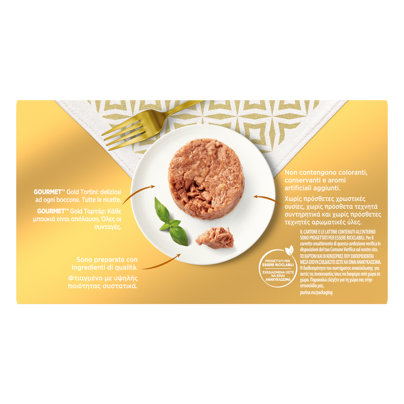 Gourmet Gold Cat Multipack con Tortini al Manzo e Pollo 4 pz x 85gr