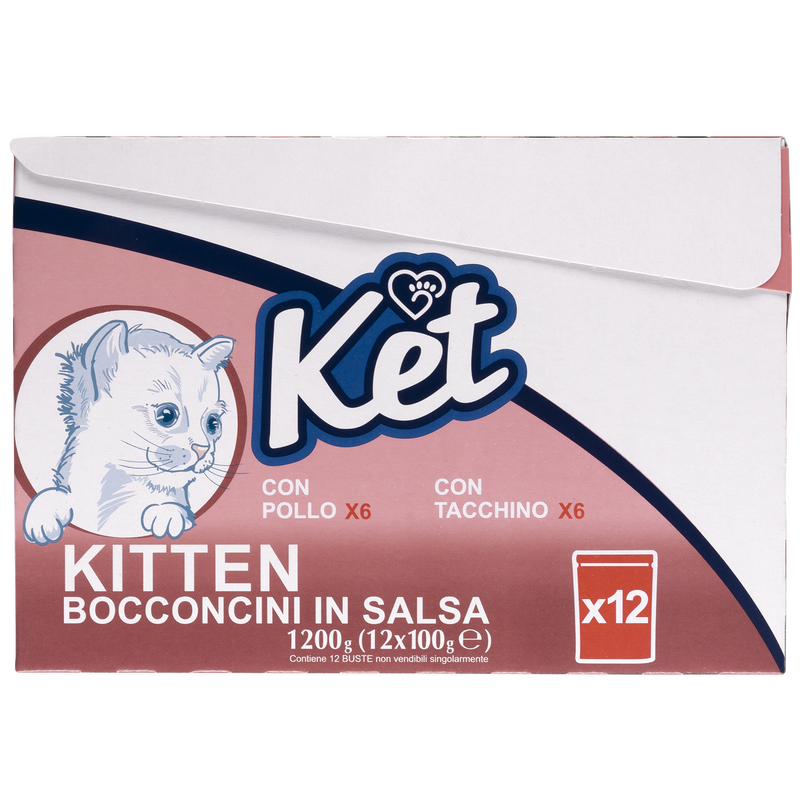 Ket Kitten Bocconcini in salsa Multipack Pollo e Tacchino 100grx12 pz