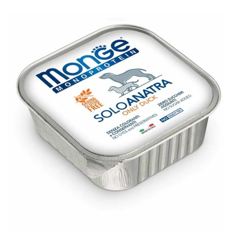 Monge Monoprotein per cani adulti Pat&eacute; Solo Anatra 150 gr
