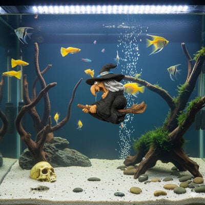 Askoll Decorazione acquario Strega con ventosa 9,5x3,5x8 cm