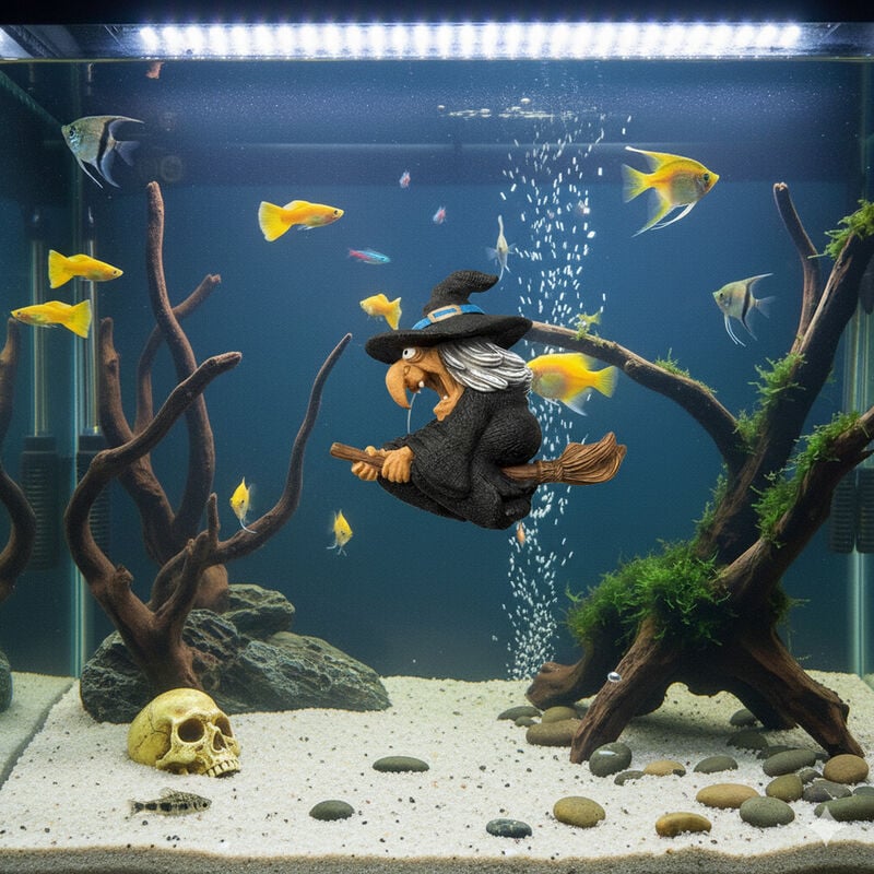 Askoll Decorazione acquario Strega con ventosa 9,5x3,5x8 cm