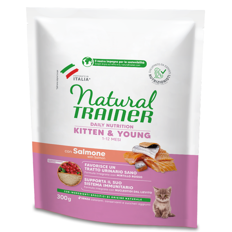 Natural Trainer Cat Kitten con Salmone 300 gr
