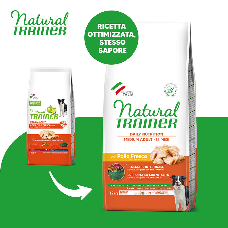 Natural Trainer Daily Nutrition Dog Adult Medium con Pollo fresco 12kg