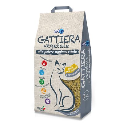 Petup Gattiera Vegetale Mais e carboni attivi 8 kg