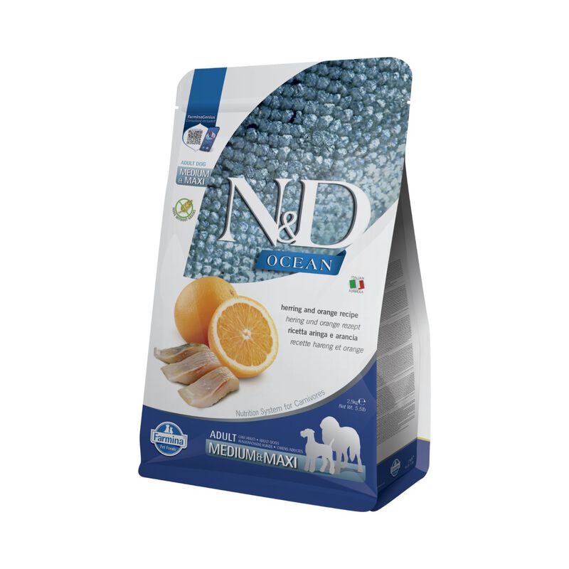 N&D Farmina Ocean Dog Adult Medium & Maxi Aringa & Arancia 2,5 kg